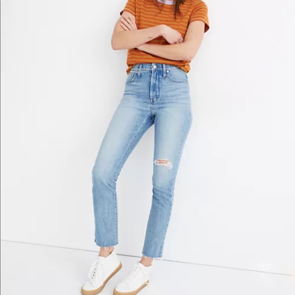Madewell Light Blue High-Rise Straight Jeans